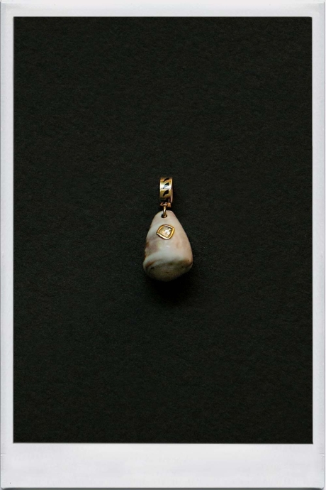 Pendentif coquillage et polki