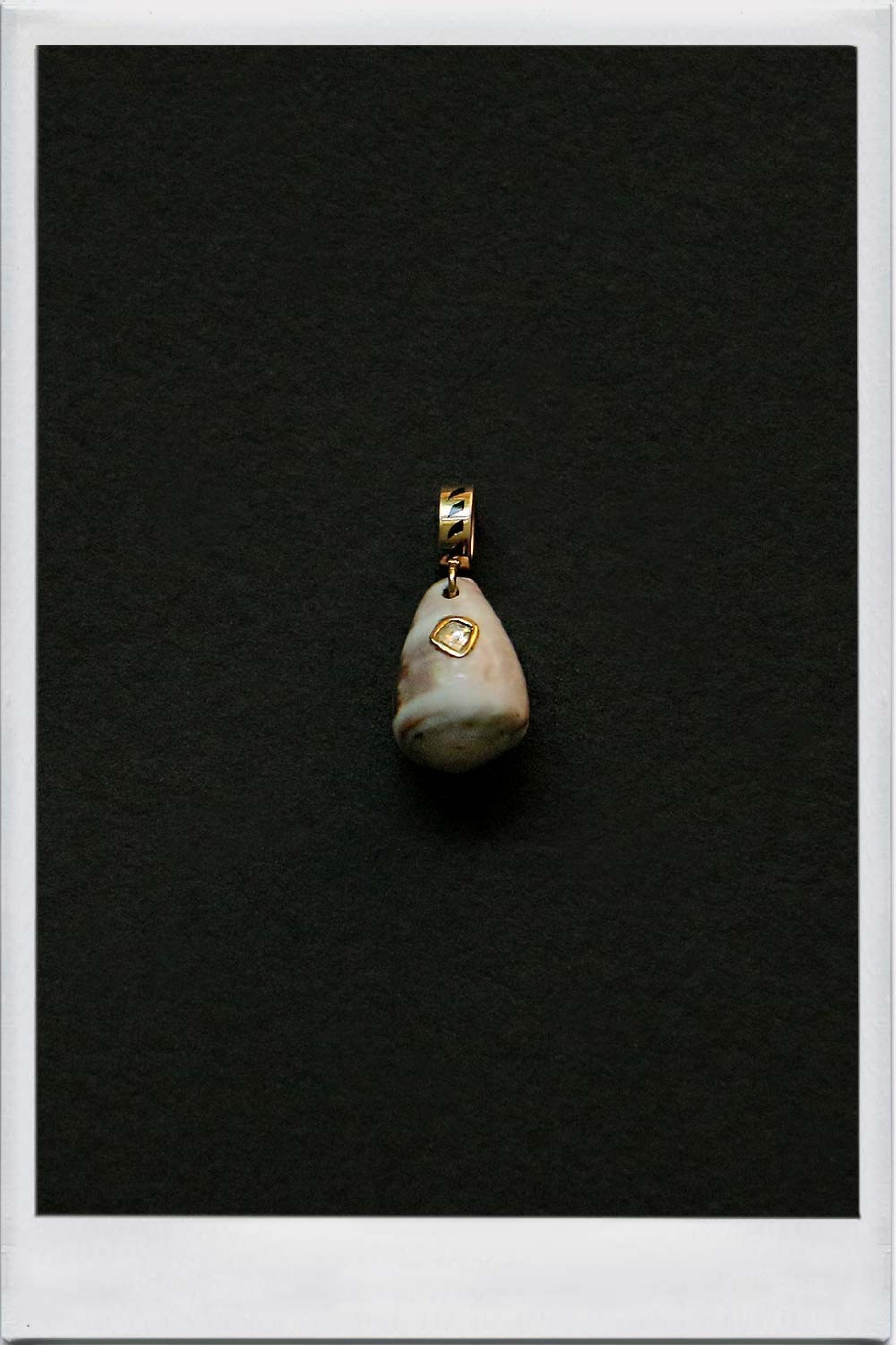 Pendentif coquillage et polki