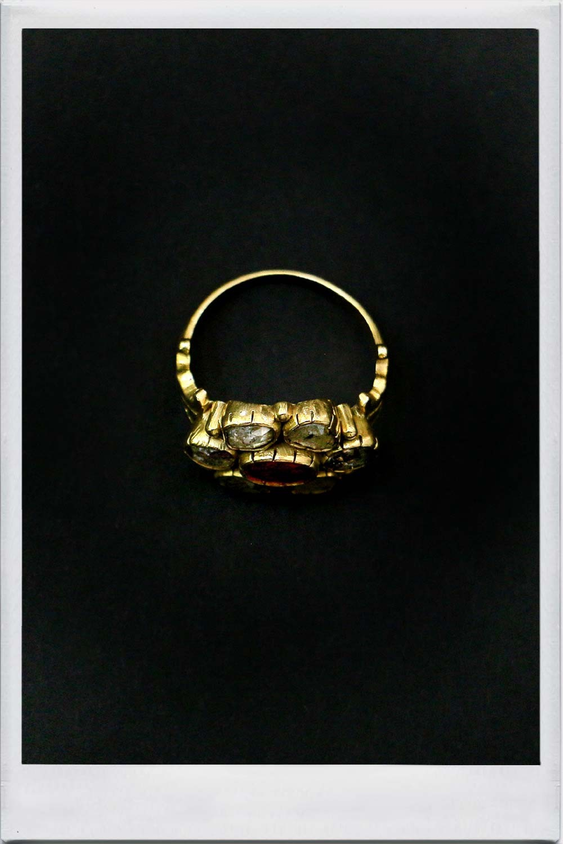 Bague fleur et polki